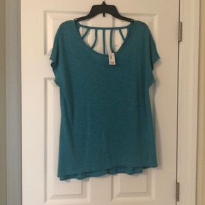 The Limited teal open back top